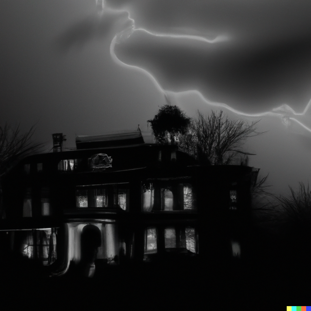 Black and White Illustration of Collinwood house 